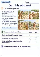 Vorschau - Arbeitsblätter - Das verlorene Schaf | Religion Klasse 2 Arbeitsblätter | Evangelische Religionslehre | 10 Arbeitsblätter als PDF - Seite 3