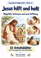 Vorschau - Arbeitsblätter - Jesus hilft und heilt | Religion Klasse 2 Arbeitsblätter | Evangelische Religionslehre | 10 Arbeitsblätter als PDF - Deckblatt