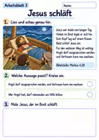 Vorschau - Arbeitsblätter - Jesus stillt den Sturm | Religion Klasse 2 Arbeitsblätter | Evangelische Religionslehre | 10 Arbeitsblätter als PDF - Seite 3
