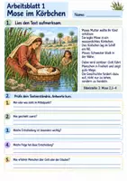Vorschau - Arbeitsblätter - Mose – Gott führt in die Freiheit | Religion Klasse 3 Arbeitsblätter | Evangelische Religionslehre | 10 Arbeitsblätter als PDF - Seite 1