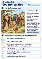 Vorschau - Arbeitsblätter - David – Gott sieht das Herz | Religion Klasse 3 Arbeitsblätter | Evangelische Religionslehre | 10 Arbeitsblätter als PDF - Seite 2