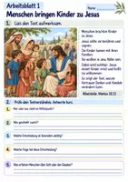 Vorschau - Arbeitsblätter - Jesus und die Kinder | Religion Klasse 3 Arbeitsblätter | Evangelische Religionslehre | 10 Arbeitsblätter als PDF - Seite 1