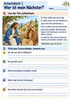 Vorschau - Arbeitsblätter - Der barmherzige Samariter | Religion Klasse 3 Arbeitsblätter | Evangelische Religionslehre | 10 Arbeitsblätter als PDF - Seite 1