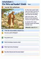 Vorschau - Arbeitsblätter - Das verlorene Schaf | Religion Klasse 3 Arbeitsblätter | Evangelische Religionslehre | 10 Arbeitsblätter als PDF - Seite 1
