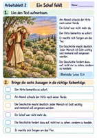 Vorschau - Arbeitsblätter - Das verlorene Schaf | Religion Klasse 3 Arbeitsblätter | Evangelische Religionslehre | 10 Arbeitsblätter als PDF - Seite 2