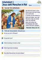 Vorschau - Arbeitsblätter - Jesus hilft und heilt | Religion Klasse 3 Arbeitsblätter | Evangelische Religionslehre | 10 Arbeitsblätter als PDF - Seite 1