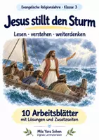 Vorschau - Arbeitsblätter - Jesus stillt den Sturm | Religion Klasse 3 Arbeitsblätter | Evangelische Religionslehre | 10 Arbeitsblätter als PDF - Deckblatt