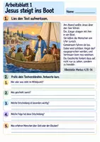 Vorschau - Arbeitsblätter - Jesus stillt den Sturm | Religion Klasse 3 Arbeitsblätter | Evangelische Religionslehre | 10 Arbeitsblätter als PDF - Seite 1