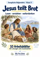 Vorschau - Arbeitsblätter - Jesus teilt Brot | Religion Klasse 3 Arbeitsblätter | Evangelische Religionslehre | 10 Arbeitsblätter als PDF - Deckblatt