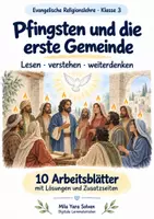 Vorschau - Arbeitsblätter - Pfingsten und die erste Gemeinde | Religion Klasse 3 Arbeitsblätter | Evangelische Religionslehre | 10 Arbeitsblätter als PDF - Deckblatt