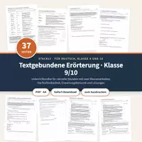 Vorschau - Unterrichtsreihen - Textgebundene Erörterung Klasse 9/10 – Reihe, Klassenarbeiten, Lösungen - Deckblatt