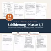 Vorschau - Unterrichtsreihen - Schilderung Klasse 7/8 – Unterrichtsreihe, Klassenarbeiten, Lösungen - Deckblatt