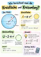 Vorschau - Arbeitsblätter - Lernplakat + Arbeitsblätter zum Thema "Wie berechnet man die Kreisfläche und den Kreisumfang?" + Lösung & MP3 + Mindmap + Infografik - Deckblatt