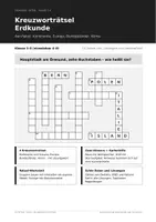 Vorschau - Arbeitsblätter - Kreuzworträtsel Erdkunde: Kontinente, Europa, Länder, Klima - Deckblatt
