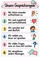 Vorschau - Arbeitsblätter - Unsere Gesprächsregeln – Klassenposter - Deckblatt