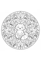 Vorschau - Mal- und Bastelvorlagen - HERBST 5 Min. Beschäftigung - MANDALA - Seite 1