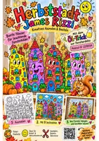 Vorschau - Mal- und Bastelvorlagen - Ausmalbild Herbst James Rizzi Herbststadt kostenlos - Seite 3