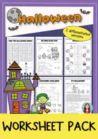 anteprima - Esercizi - Halloween in inglese – schede didattiche differenziate classi 3ª-5ª primaria - Pagina di copertina