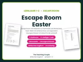 Vorschau - Stationenlernen - Escape Room Ostern Englisch Klasse 5/6 - Deckblatt
