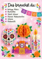 Vorschau - Mal- und Bastelvorlagen - Día de los Muertos – 3D-Anhänger basteln - Seite 1