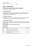 Vorschau - Klassenarbeiten - Berlin im Klimawandel | Stadtklima & Klimaanpassung | Klausur Erdkunde Oberstufe + EWH (Word) - Seite 1