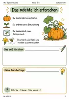 Vorschau - Stundenentwürfe - Der Kürbis – Forscherheft vom Samen bis zur Ernte | Sachunterricht Klasse 2–3 | Keimversuch mit Lösungen - Seite 1