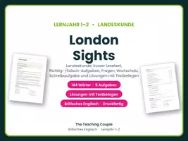 Vorschau - Arbeitsblätter - London Sights – Landeskunde Englisch - Deckblatt