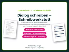 Vorschau - Arbeitsblätter - Dialog schreiben Englisch Klasse 6/7 - Deckblatt