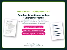 Vorschau - Arbeitsblätter - Geschichte weiterschreiben Englisch - Deckblatt