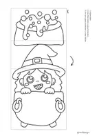 Vorschau - Mal- und Bastelvorlagen - Halloweenbasteln - Kunst - Kessel zum Aufklappen - Seite 2