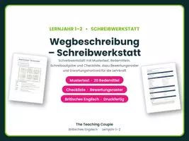 Vorschau - Arbeitsblätter - Wegbeschreibung Englisch mit Stadtplan - Deckblatt