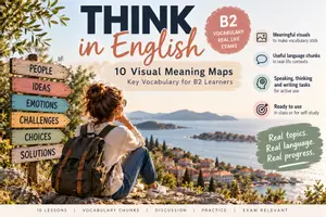 Προεπισκόπηση - Προετοιμασία εξετάσεων - Think in English – 10 Visual Meaning Maps for B2 Learners - Εξώφυλλο