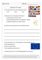Vorschau - Arbeitsblätter - Quiz zur Europa-Reportage - (mit Lösung) - Deckblatt