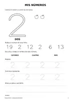 Vista previa - Hojas de trabajo - Mis números del 1 al 20 · Escribo, identifico y asocio - página 3