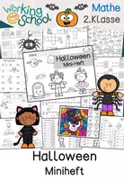 Vorschau - Arbeitsblätter - Halloween Miniheft | Mathe Zahlenraum 100 | Klasse 2 #halloweenfreebie - Deckblatt