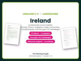 Vorschau - Arbeitsblätter - Ireland – Landeskunde Englisch Klasse 7/8 - Deckblatt
