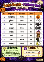 Vorschau - Arbeitsblätter - Halloween bilingual Klasse 3–4 – Basteln und Englisch: Skelett, Kürbis und Spinnennetz - Seite 3