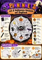 Vorschau - Arbeitsblätter - Halloween bilingual Klasse 3–4 – Basteln und Englisch: Skelett, Kürbis und Spinnennetz - Deckblatt