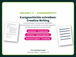Vorschau - Arbeitsblätter - Kurzgeschichte schreiben: Creative Writing - Deckblatt