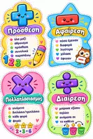 Προεπισκόπηση - Flashcards - Κάρτες αναφοράς/ Οπτικό βοήθημα: Οι 4 πράξεις! - Σελίδα 1