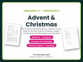 Vorschau - Arbeitsblätter - Advent & Christmas – Wortschatz Englisch - Deckblatt