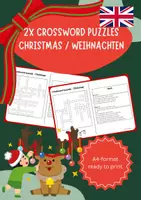 Vorschau - Arbeitsblätter - Christmas Crossword Puzzle (Kreuzworträtsel) | Easy English Vocabulary (Klasse 5/6) - Deckblatt