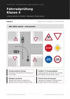 Vorschau - Unterrichtsreihen - Fahrradprüfung Klasse 4: Verkehrszeichen, Vorfahrt, Route - Deckblatt