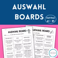 Vorschau - Arbeitsblätter - Auswahl-Boards - Aktivitäten ohne Vorbereitung für DaF/DaZ - Deckblatt
