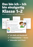 Vorschau - Arbeitsblätter - Das bin ich – Ich bin einzigartig Ethik Klasse 1/2 – Ich-Heft mit Steckbrief, Arbeitsblättern und Urkunden - Seite 1