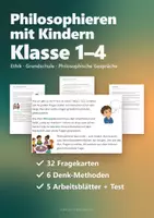 Vorschau - Arbeitsblätter - Philosophieren mit Kindern Ethik Klasse 1–4 – 32 Fragekarten, Denk-Methoden und Arbeitsblätter - Seite 1