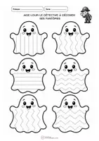 Aperçu - Feuilles d'exercices - Halloween – Graphisme : décorer les personnages et objets - Page 3