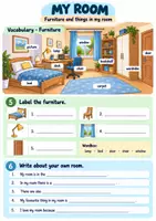 Vorschau - Arbeitsblätter - Englisch Klasse 5 Vertretungsstunde - At Home und My Room - Seite 3