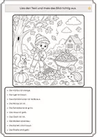 Vorschau - Arbeitsblätter - Lesen und Malen: Herbst | DaZ | Deutsch | Anfangsunterricht (3 Niveaustufen) - Seite 3