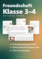 Vorschau - Arbeitsblätter - Freundschaft Ethik Klasse 3/4 – Freundschaftsgeschichte, gute und schlechte Geheimnisse, Arbeitsblätter und Test - Seite 1